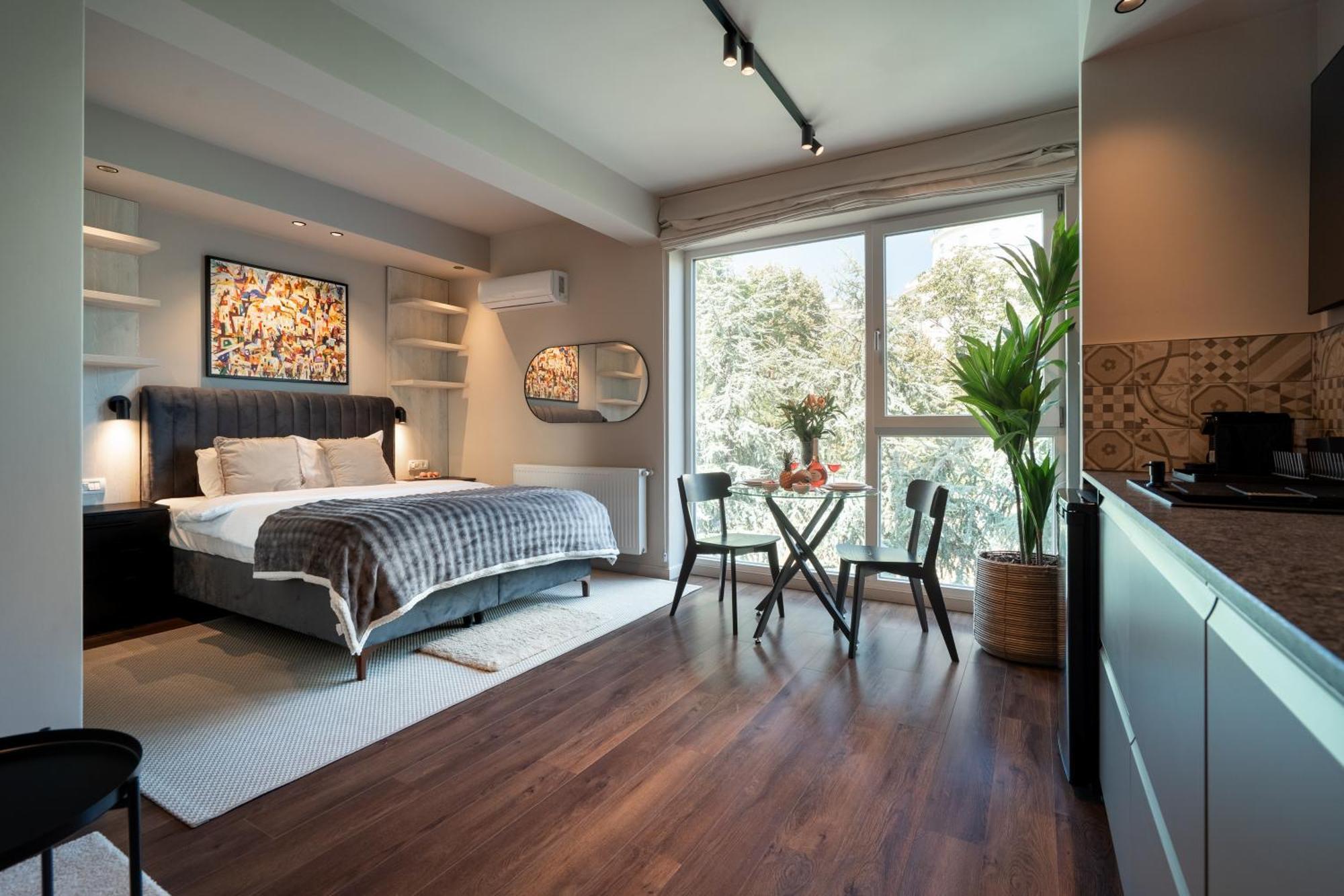 Apartament studio cu pat queen-size